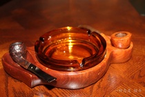 Second-hand Italian Fe-Ro wooden two-position pipe rack (ashtray) xx415