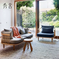 gỗ nordic kép mùa hè và mùa đông vải sofa căn hộ nhỏ theo phong cách tối giản hiện đại phòng khách sẵn sàng nội thất mới của Trung Quốc - Ghế sô pha ghế thư giãn phòng khách