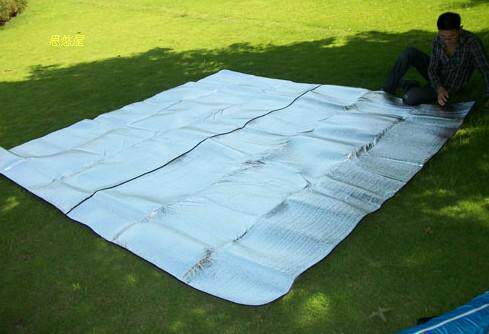 Tent double-sided aluminum film moisture-proof mat thickened and widened outdoor oversized 2X2 m picnic mat crawling mat tent floor mat