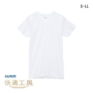 Мужские топы Gunze GUNZE, изготовленные в Японии, из чистого хлопка с V-образным вырезом, антибактериальные и дезодорирующие, чистые, аккуратные и модные топы с короткими рукавами