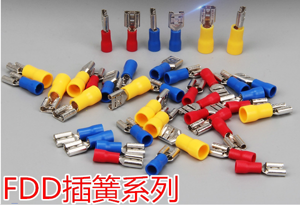 FDD2-187 female pre-insulated terminal cold pressure wire ear 4 8 plug spring terminal connection 1 5-2 5 square wire 1000