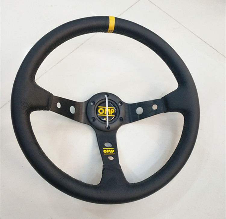 Xe sửa đổi tay lái đua OMP da vô lăng 14 inch tay lái thể thao sửa đổi phổ quát 	chổi vệ sinh xe ô tô