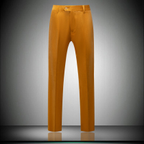 Spring and Autumn Trend Golden Velvet Casual Pants Mens Gentleman Slim Solid Color Mens Pants Formwear Yellow Thin Plans