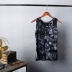 Áo thun cotton cổ tròn không tay, áo thun bó sát nhuộm vest liền mạch nam mùa hè béo cỡ lớn khiêu vũ đường phố lạ mắt vest ao ba lo Lót