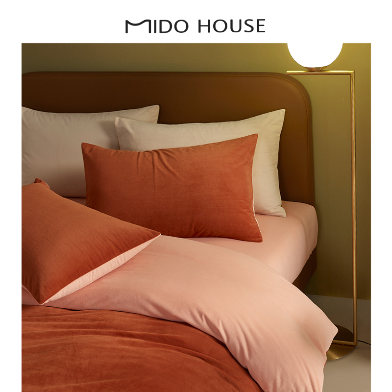 Code-100 ) Rocky cat winter flannel coral coral velvet cream anti - static bed four pieces of supplies