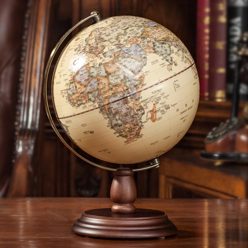 【Tianyu】Sisyphus American Retro Globe Ornament, Light Luxury High-End Official Flagship Store 3D Embossed Floating Relief Small Antique-Style Bookstore Office Desktop Lamp Night Light