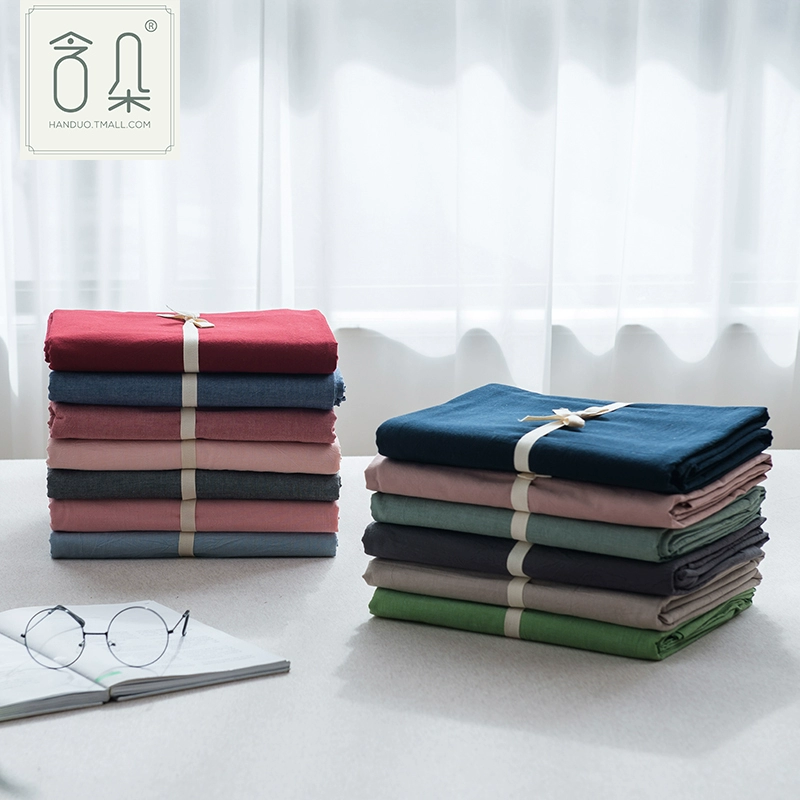 Khăn trải giường kiểu cotton Nhật Bản đơn mảnh bằng cotton nguyên chất 1.2 tấm trải giường che phủ bụi che phủ 1.5m1.8 - Trang bị Covers