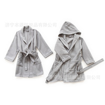 Spring and summer pure cotton children with hat Waffg bathrobe home suit bathrobe absorption beehive swimming pool custom