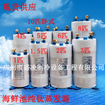 Titanium gun Titanium tube Pure titanium evaporator 1-5HP fresh sea water fish tank evaporator Seafood chiller accessories