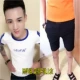 2018 lưới đỏ tay ngắn nam tinh thần quần short nam phù hợp với người xã hội nửa tay áo một bộ quần áo mùa hè thủy triều