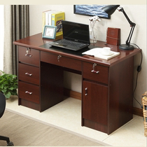 Modern simple computer desk Office desk leaning combination Desktop home with drawer with lock 1 21 4 meters Economic type