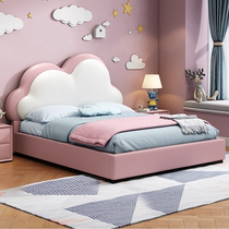 Modern minimalist small Apartment 1 2M solid wood minimalist tatami soft bag leather bed 2021 New Net Red childrens bed