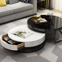 Light luxury tea table TV cabinet combination living room furniture simple modern European style red INS large medium and small apartment