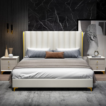 Bed modern simple light luxury leather bed master bedroom tatami 1 8 meters wedding bed atmospheric double bed 1 5 Italian minimalist bed