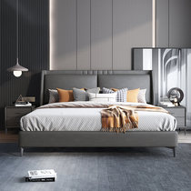 Technology cloth bed Italian minimalist 1 8 meters modern simple high Box storage single double bed Nordic style