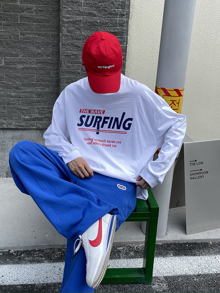 EAHO earthlinghoo Japanese and Korean simple street material super comfortable bottoming long-sleeved T-shirt four seasons men and women