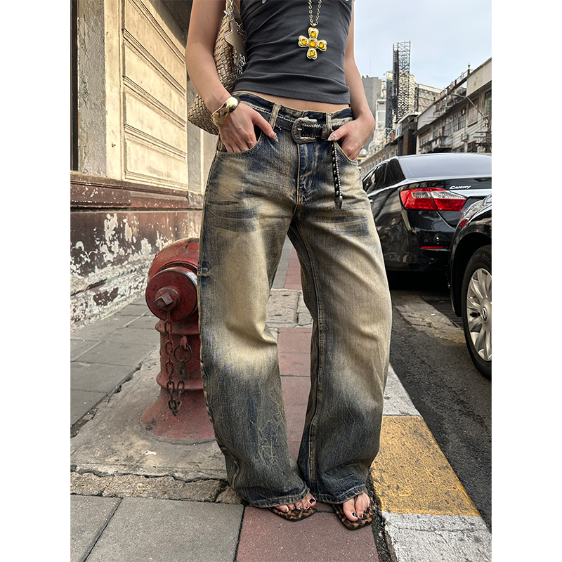Eaho American Retro Washed Gradient Wide-Leg Jeans for Men and Women, Loose Casual Versatile Floor-Length Pants Eaho American Retro Washed Gradient Wide-Leg Jeans for Men and Women, Loose Casual Versatile Floor-Length Pants
