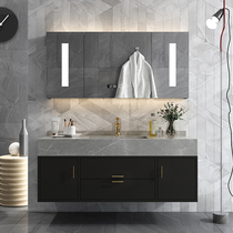 Rock board bathroom cabinet Modern simple bathroom sink Hand washing face face pool one-piece basin cabinet combination bathroom set