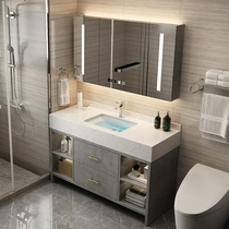 Rock board Bathroom cabinet Bathroom intelligent sink Wash basin Wash basin cabinet combination Floor-to-ceiling one-piece bathroom set