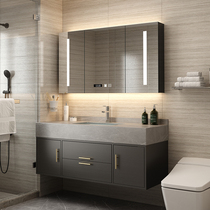 Rock plate light luxury bathroom cabinet modern simple toilet wash table marble wash basin basin combination