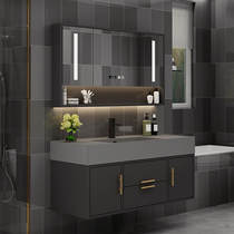 Rock plate one-piece bathroom cabinet Simple intelligent hand washing sink Toilet wash basin cabinet combination bathroom set