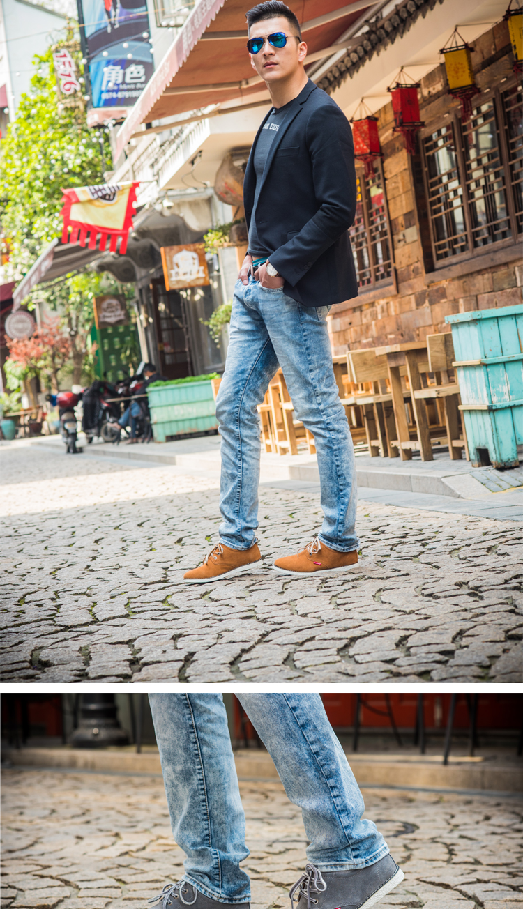 Fang Shengchun mùa thu nước Anh giày da cắt thấp với thời trang nam hoang dã đầu tròn giày da lộn giày sneaker nam