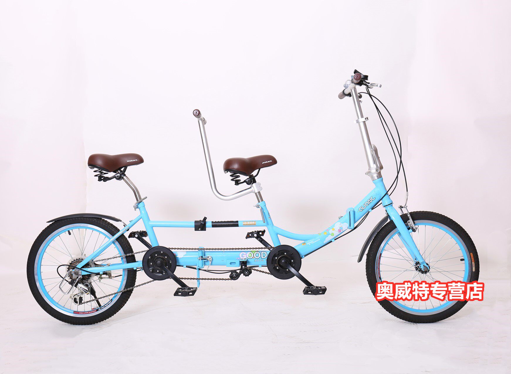 Oweite Bicycle 20-inch Double Car Couple Double Bicycle Leisure Outing Pastoral Folding Bicycle