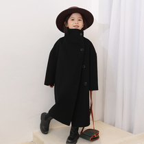 Male and female babies with the same large brand pure wool children Double face cashmere big coat in the jacket The long version of the foreign air Korean version