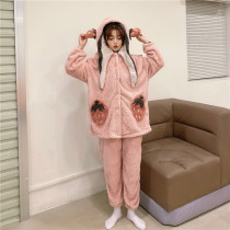 Fall Winter Nightgown 2020 New Fragne Sweet Friends Nightgown Home Clothes Two cute strawberry sleeping dresses