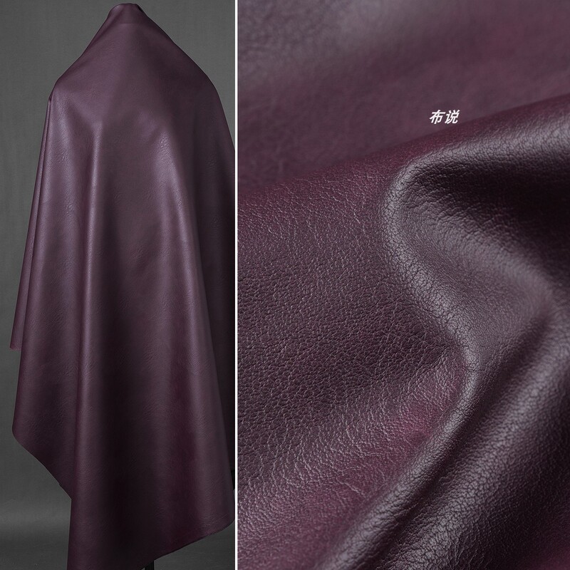 Purple-Red Rubbed Leather, Vintage Distressed Waterproof Silky Leather Jacket, Leather Skirt, Handmade Bag, Color-Changing Pu Leather Material Purple-Red Rubbed Leather, Vintage Distressed Waterproof Silky Leather Jacket, Leather Skirt, Handmade Bag, Color-Changing Pu Leather Material