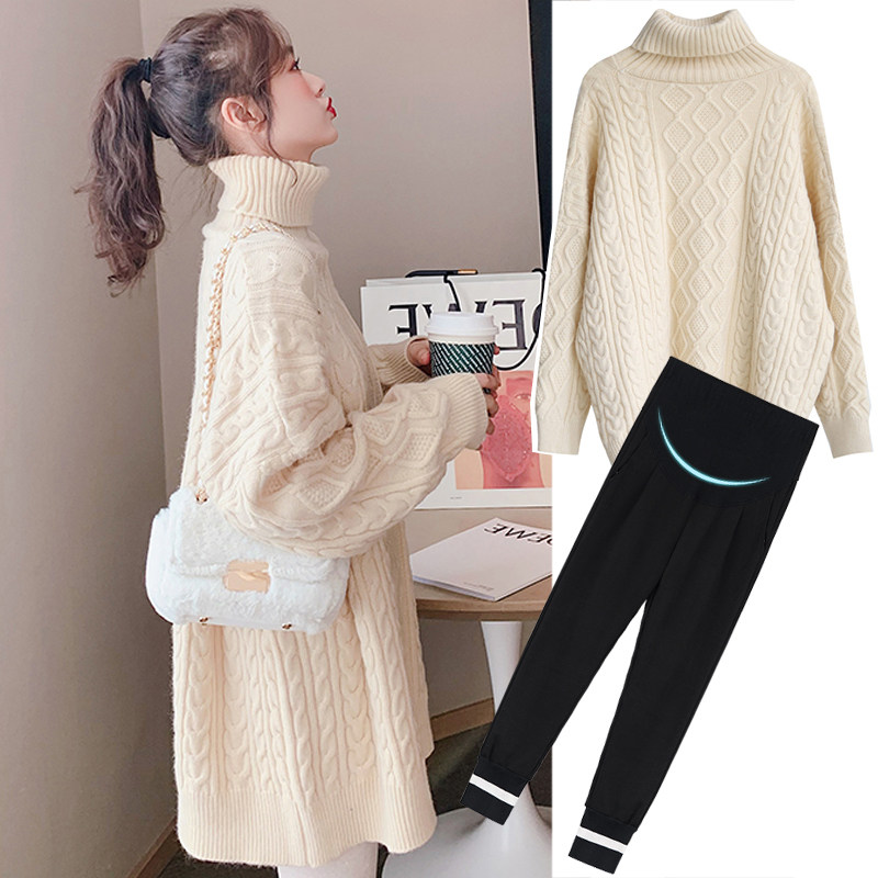 Pregnancy Woman Dress Spring Clothing Suit Fashion style Dress Knit Sweater Spring Autumn Money to beat the undershirt for the autumn and winter