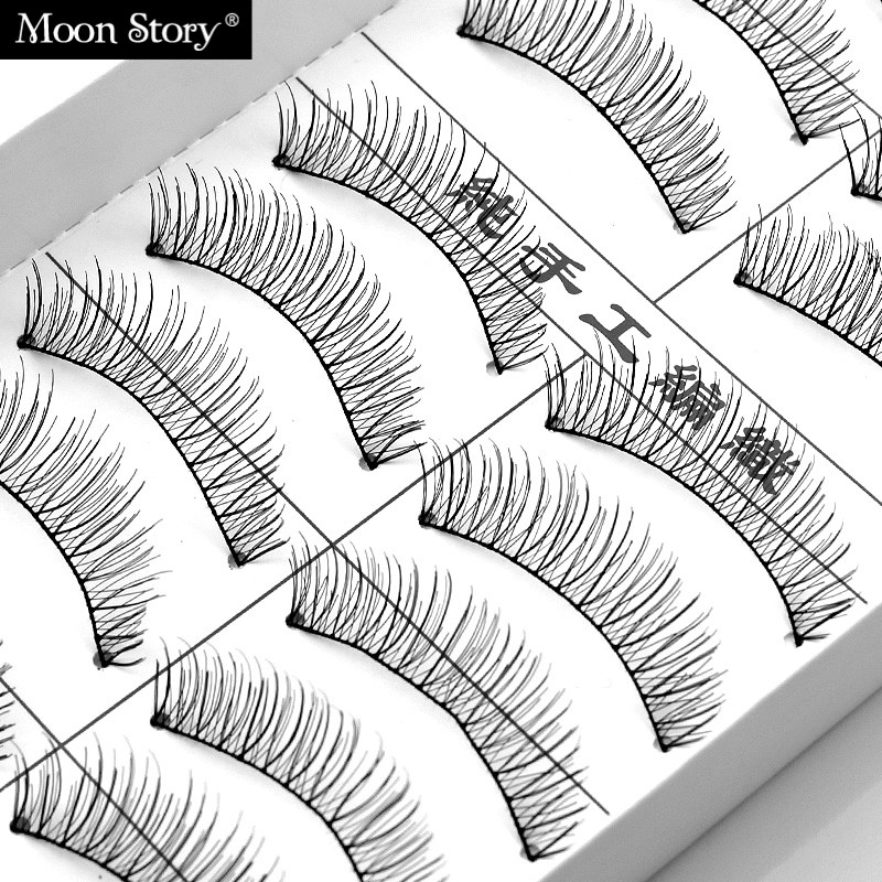 Moonstory/萌黛儿#1082纯手工假睫毛10付装 棉线梗日常自然裸妆
