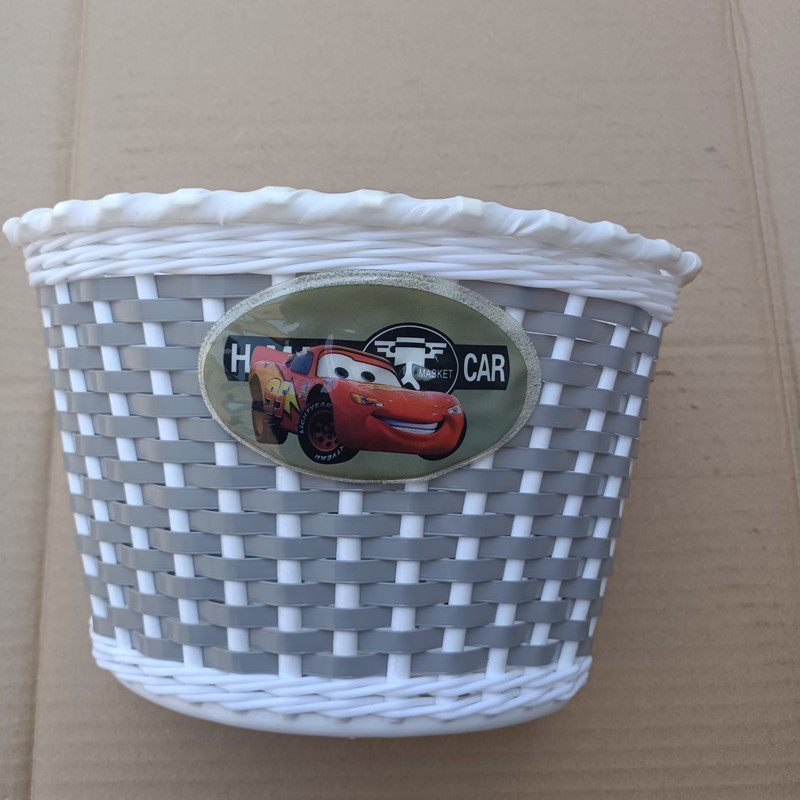Children's bike woven car basket baby carrier card to open to traffic basket Bike Baby Tricycle Divine Instrumental Car Basket Accessories