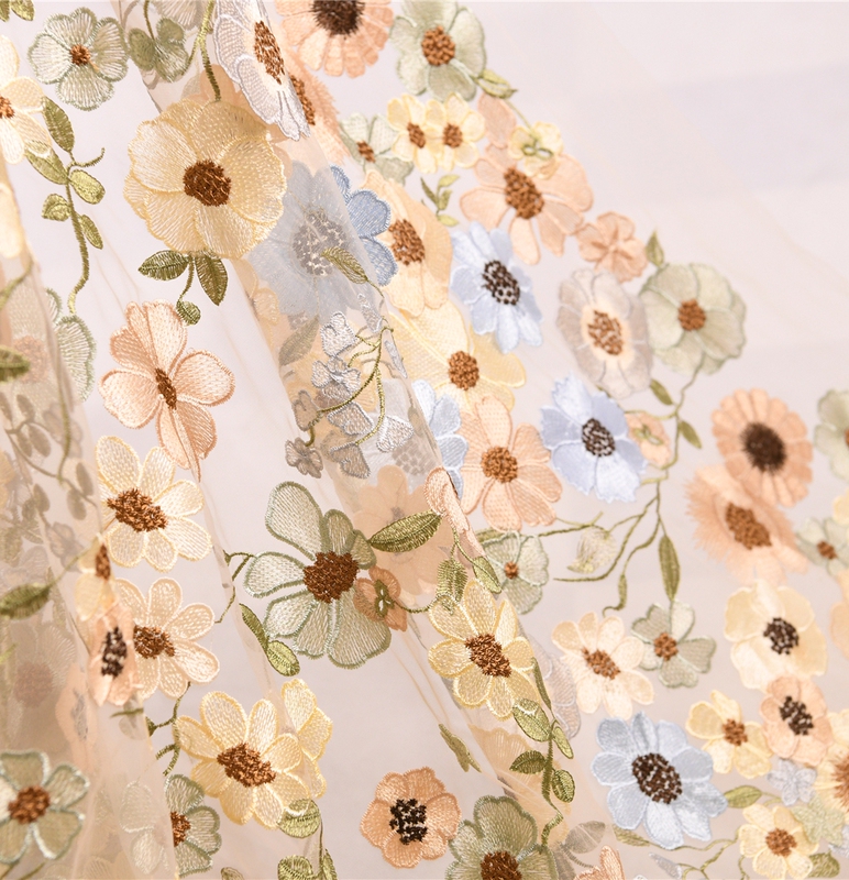 Afternoon Flower Message Brand Order Customized High-End Three-Dimensional Water-Soluble Embroidery Lace Each Flower Is Glowing