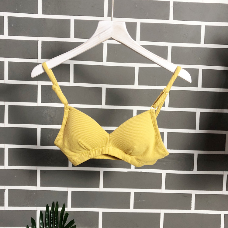 Vẻ đẹp trở lại ngực nhỏ thoải mái sợi bông tam giác cốc không có vòng thép mỏng phần áo ngực với chèn cô gái đồ lót bralette ao lot nu