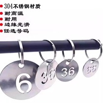 Stainless steel digital number plate high temperature resistant hollow metal sign plate kindergarten water cup number plate key hand plate