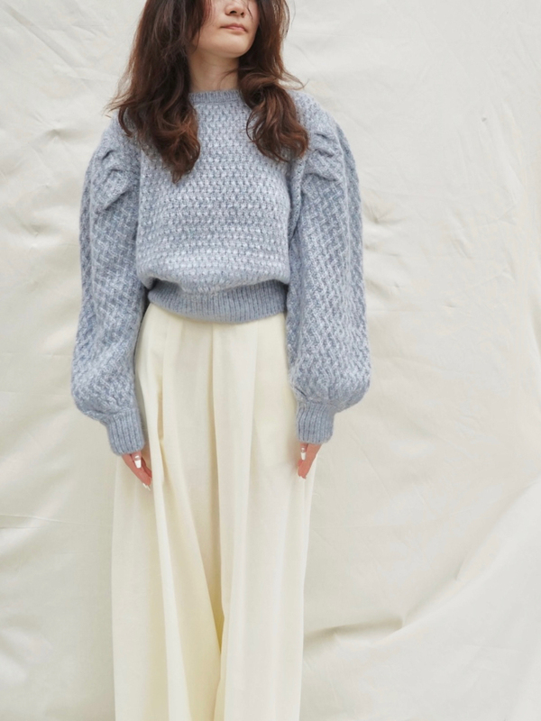 [in Stock] Peru Escvdo Milagros Blue Alpaca Wool Knitted Casual Sweater Top