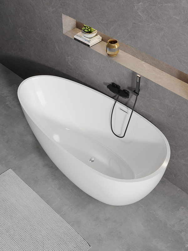 Acrylic Movable No-Installation Egg-Shaped Bathtub for Hotels, Guesthouses, Home Use, Adults and Children, Atmospheric Bathtub