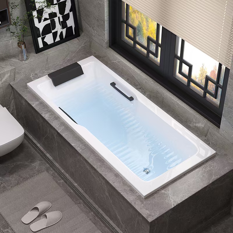 Embedded Acrylic Rectangular Thickened Bathtub Hotel Home B&B Internet Celebrity Bathtub Manufacturer Direct Sales