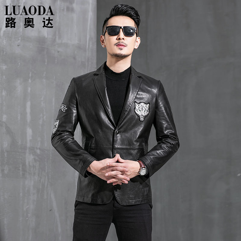 Henning Genuine Leather Leather Clothing Fall Leather Suit Men Goat