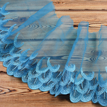 Color lace accessories decorative skirt mesh embroidery lace peacock feather shape curtain clothing handmade diy