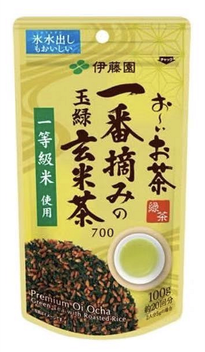 现货日本原装伊藤园一番稀少品种玉绿玄米茶100克装