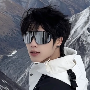 Winter Large-Frame Outdoor Sports Glasses for Men, Skiing, Mountaineering, Windproof, Sunshade Sunglasses, Cycling Goggles, Trendy Sunglasses for Women