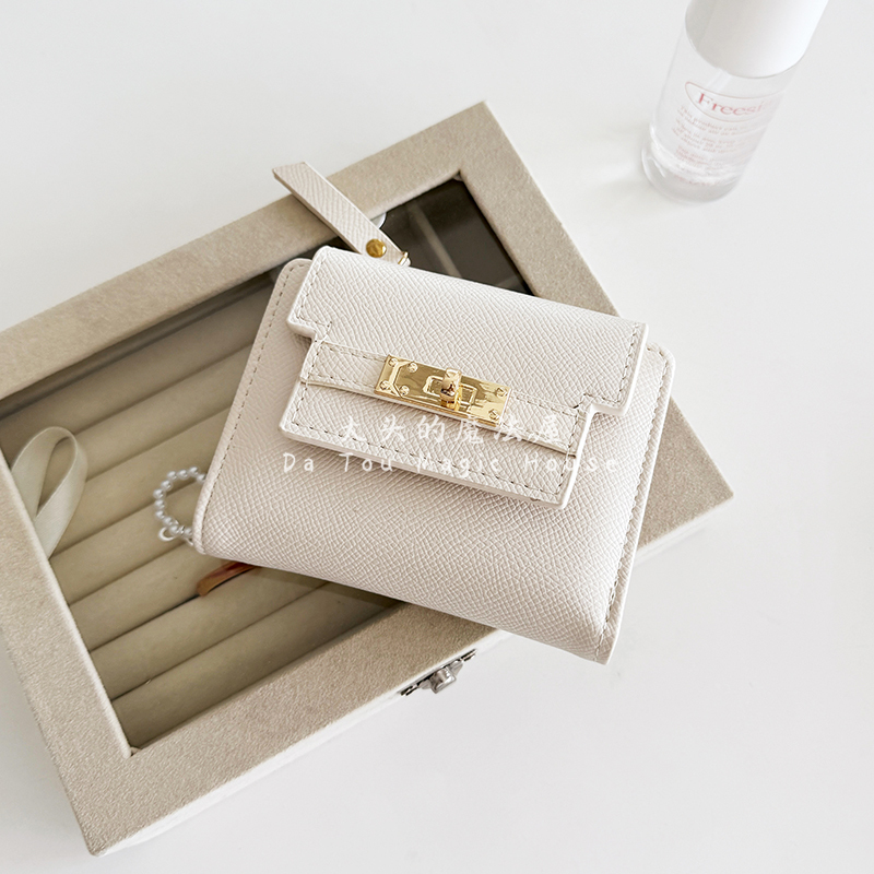 2025 New Silver Buckle Women's Compact Coin Purse with Multiple Card Slots, Large Capacity, High-End Feel 80% off Wallet