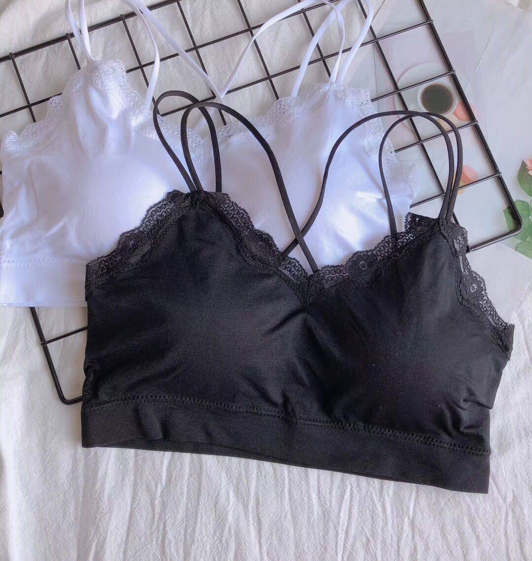 Thin double shoulder straps cross beautiful back no steel ring bra female small chest push up push up underwear wrapped chest summer 10071 - Taobao