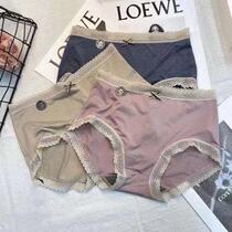 3 dress Modale ultra-thin comfort graphene Inner gear Antibacterial Bright Silk Lace Mid-Waist Triangle Briefs Girl