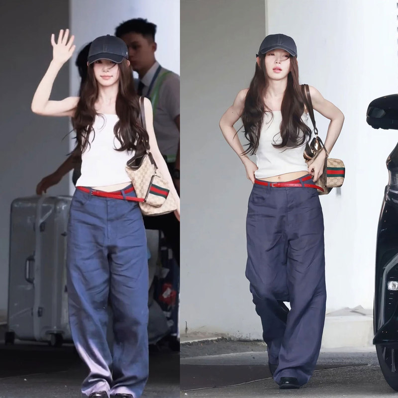 Pd's Greatest Work: Tian Xiwei's Airport Style High-Waisted Drapey Wide-Leg Pants for Women, Relaxed Linen Pants 0293