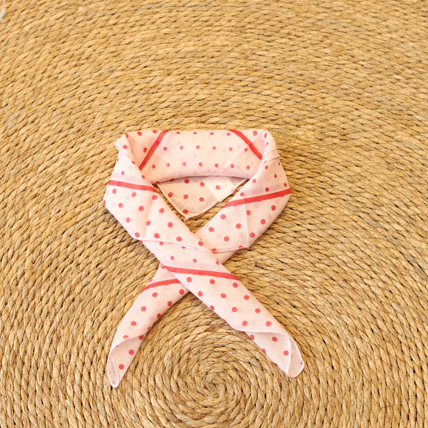 New product 2026 Spring: Elegant and gentle, youthful polka dot Silk scarf, square cotton fabric, versatile, casual and stylish, ladylike