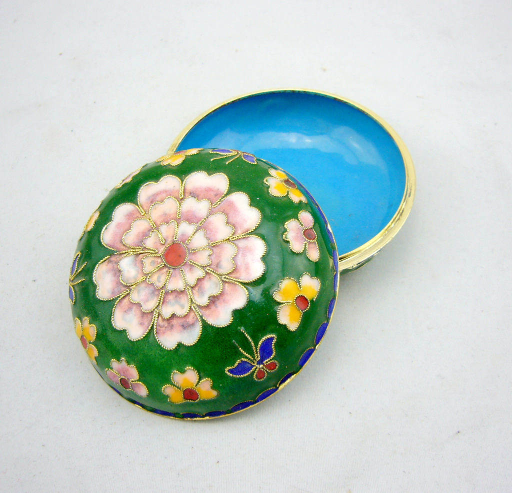 Jingtai Blue Powder Box Craft Gift Pink Cake Box Foreign Guest Gift Diameter 8 5cm Accessories Box-Taobao