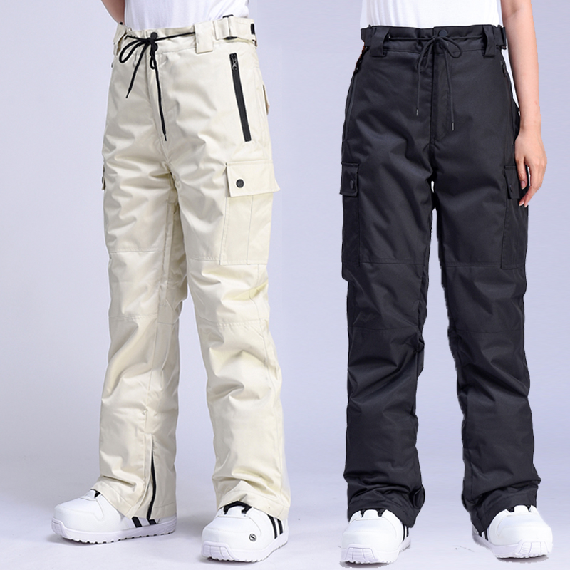 Ski pants women's warm, windproof and waterproof snow country single-board double-board ski suits with cotton warm and breathable men's snow pants